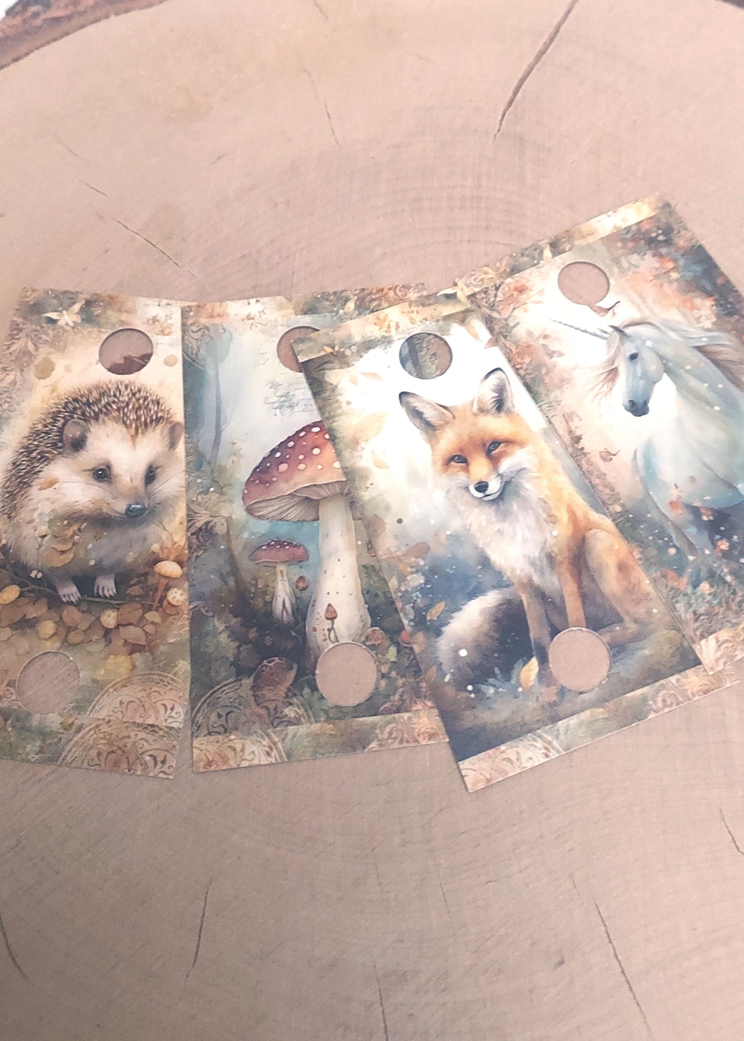 8 Cartes à fils à broder Forêt Enchantée