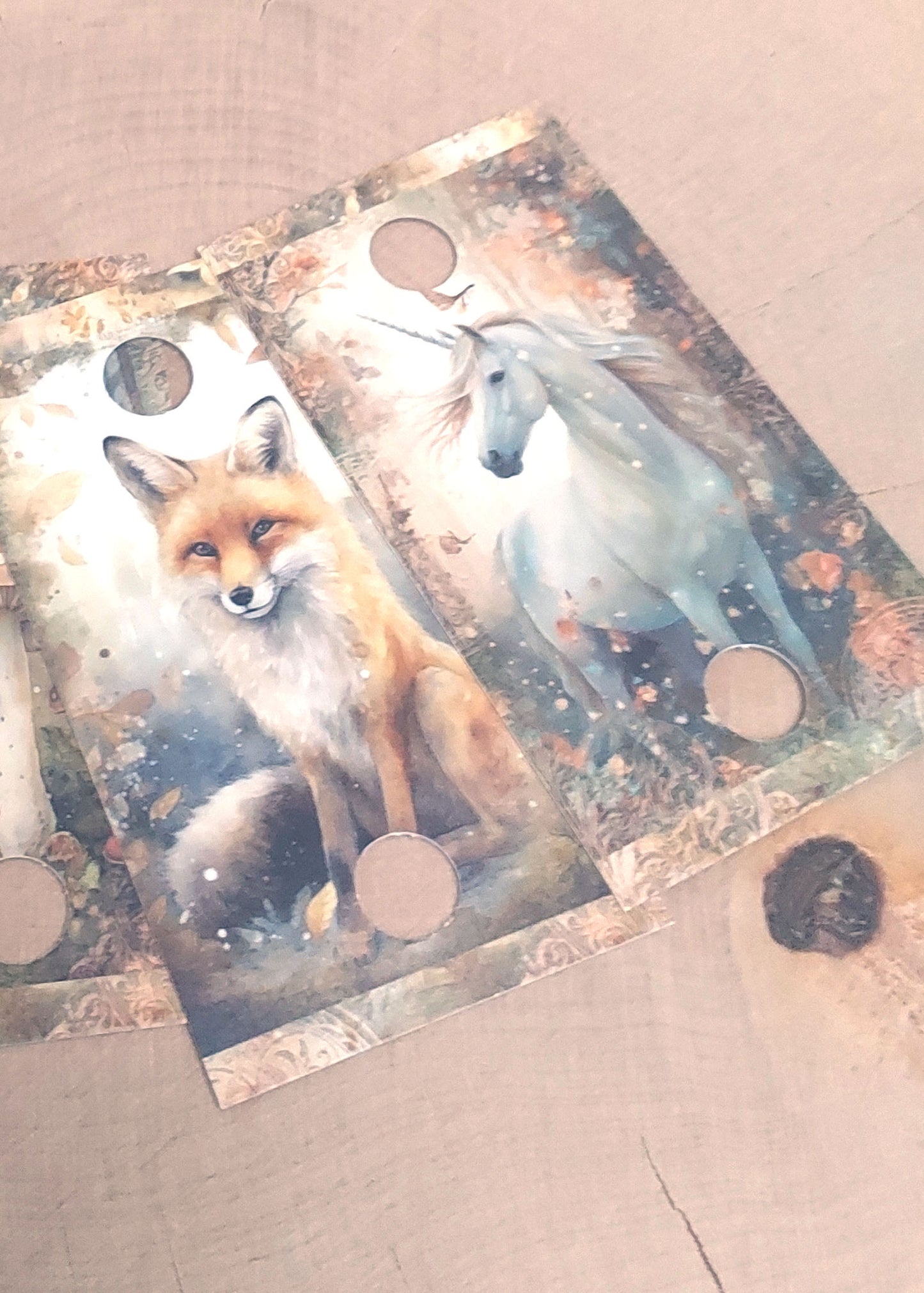 8 Cartes à fils à broder Forêt Enchantée