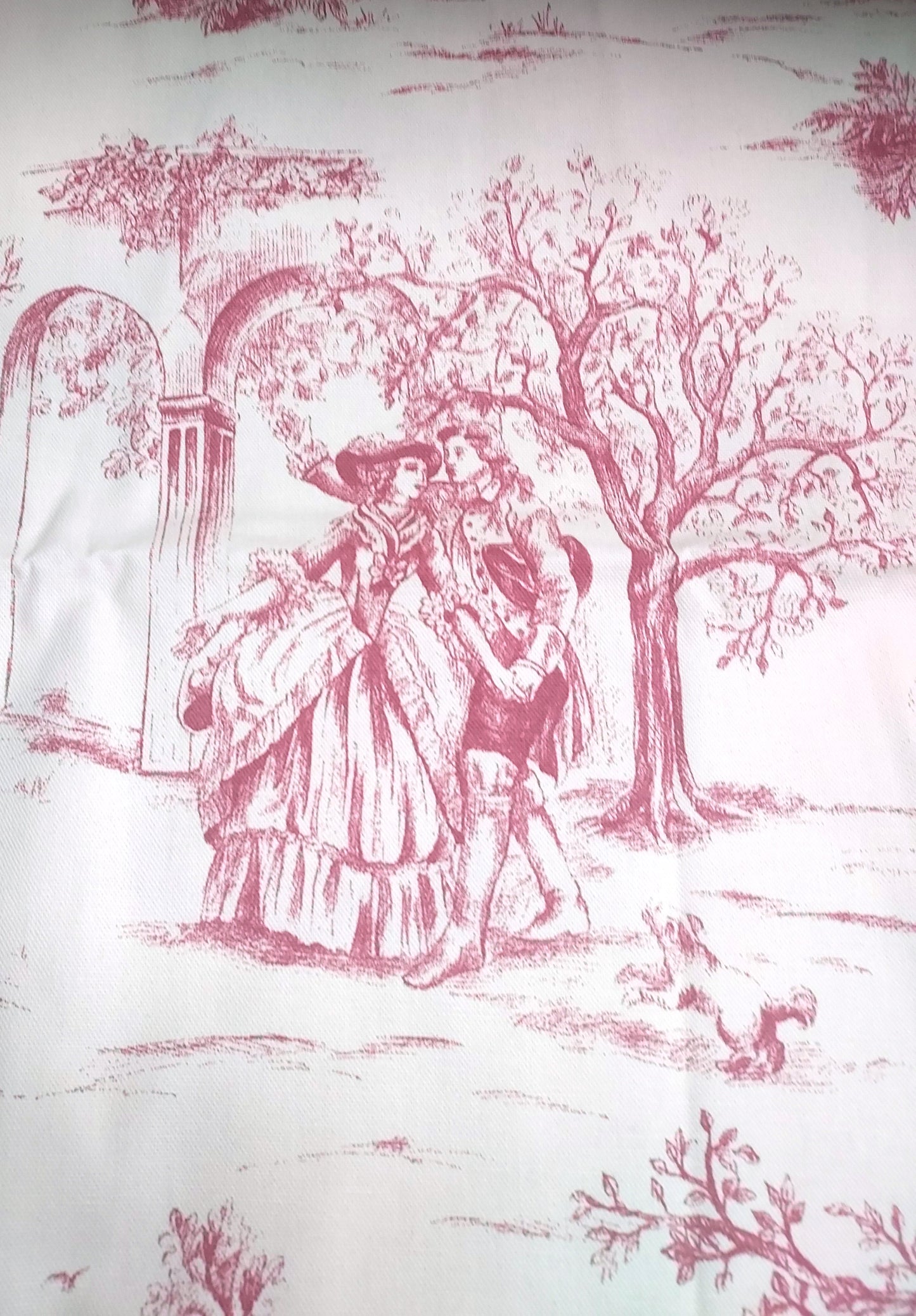 Tissu épais imprimé esprit toile de Jouy