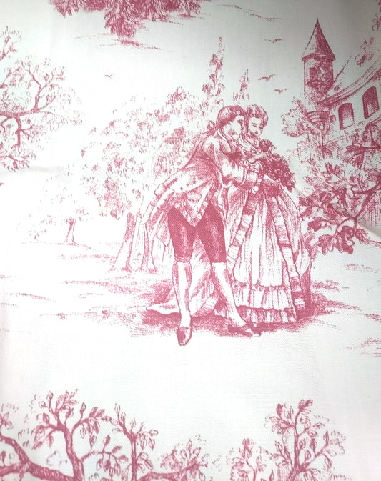 Tissu épais imprimé esprit toile de Jouy