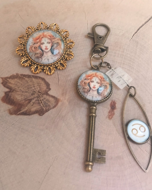 Pampille cabochon en verre originale et artisanale