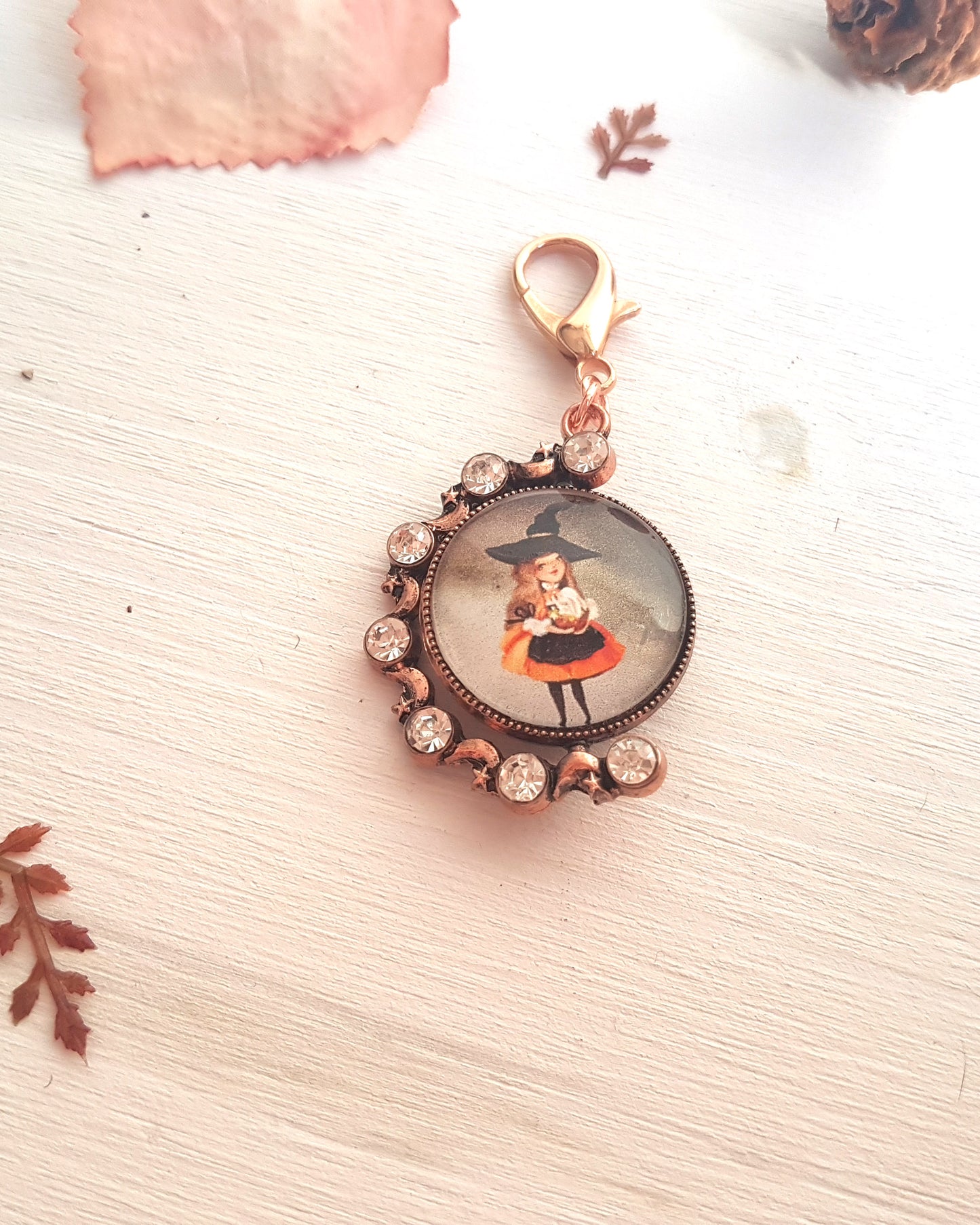 Pink Halloween Collection - Pumpkin and Witch Tassel