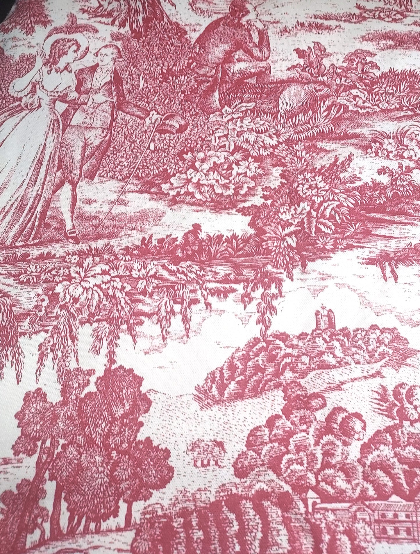 Tissu épais imprimé esprit toile de Jouy