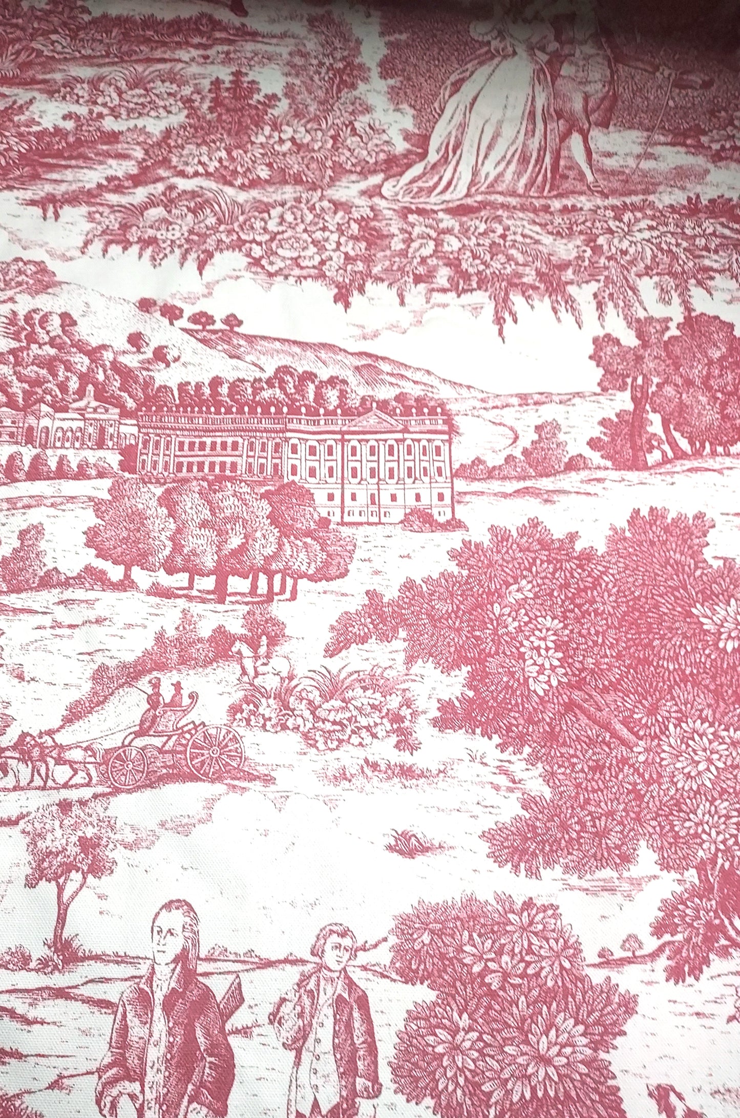 Tissu épais imprimé esprit toile de Jouy