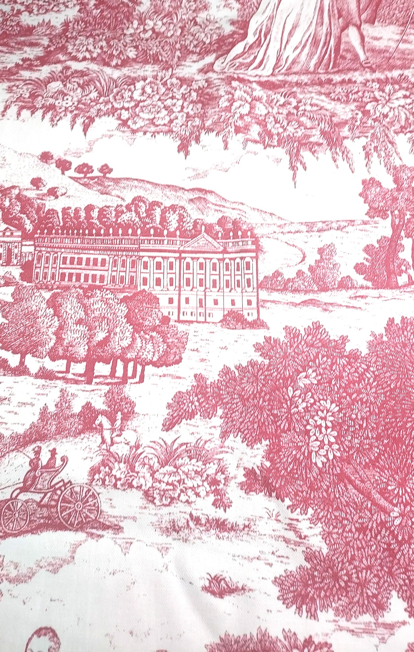 Tissu épais imprimé esprit toile de Jouy