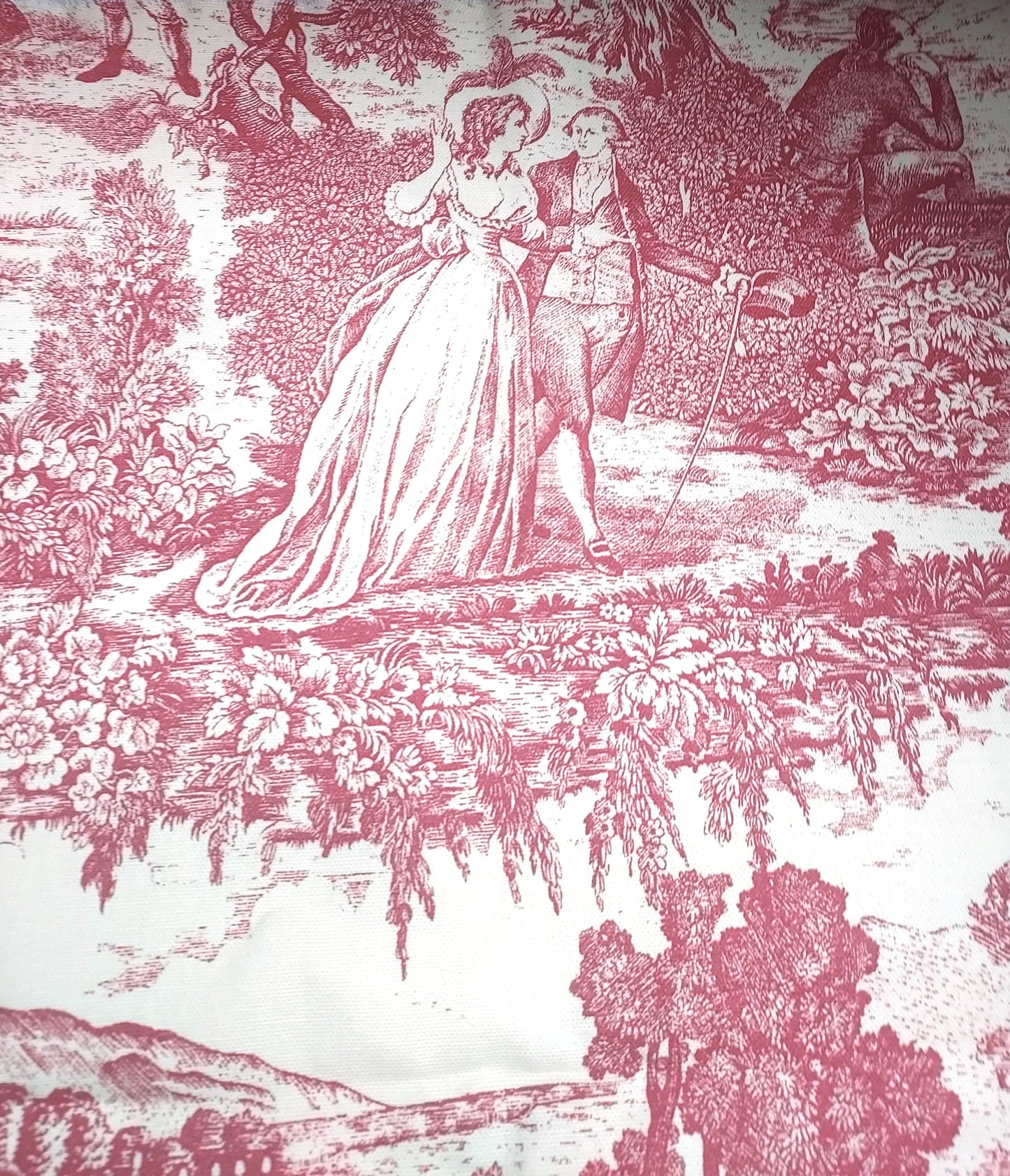 Tissu épais imprimé esprit toile de Jouy