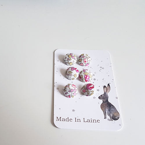 Boutons en tissu Liberty fleuri