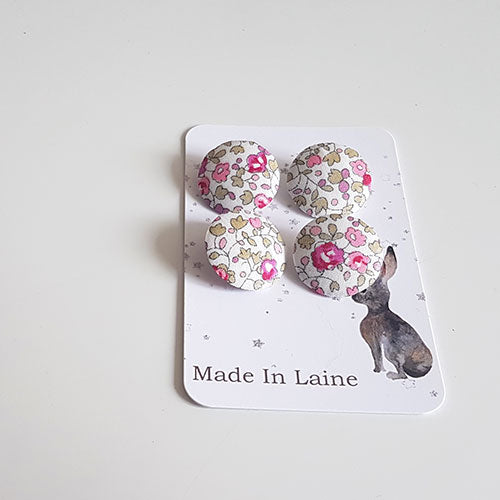 Boutons en tissu Liberty fleuri