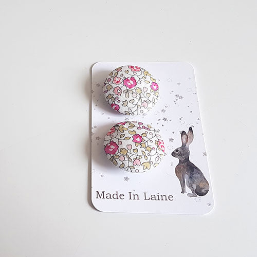 Boutons en tissu Liberty fleuri