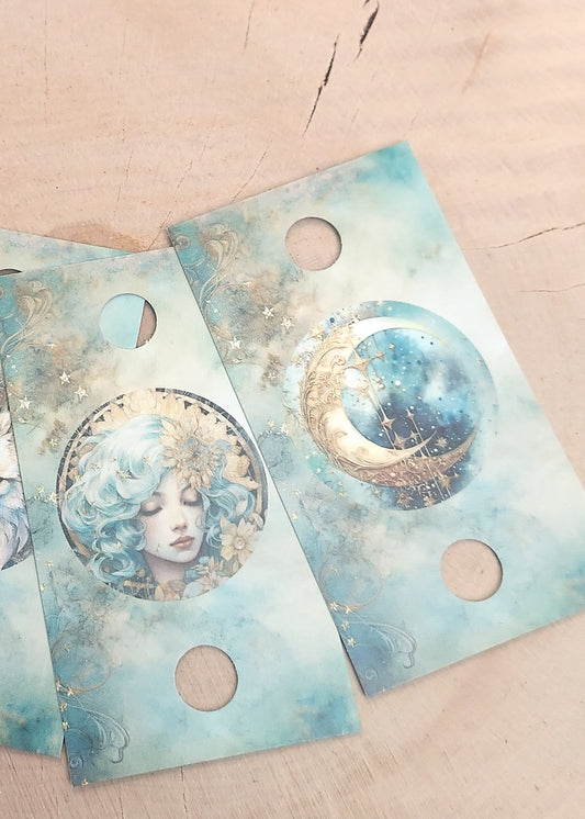 8 Cartes à fils à broder Poussière de Lune