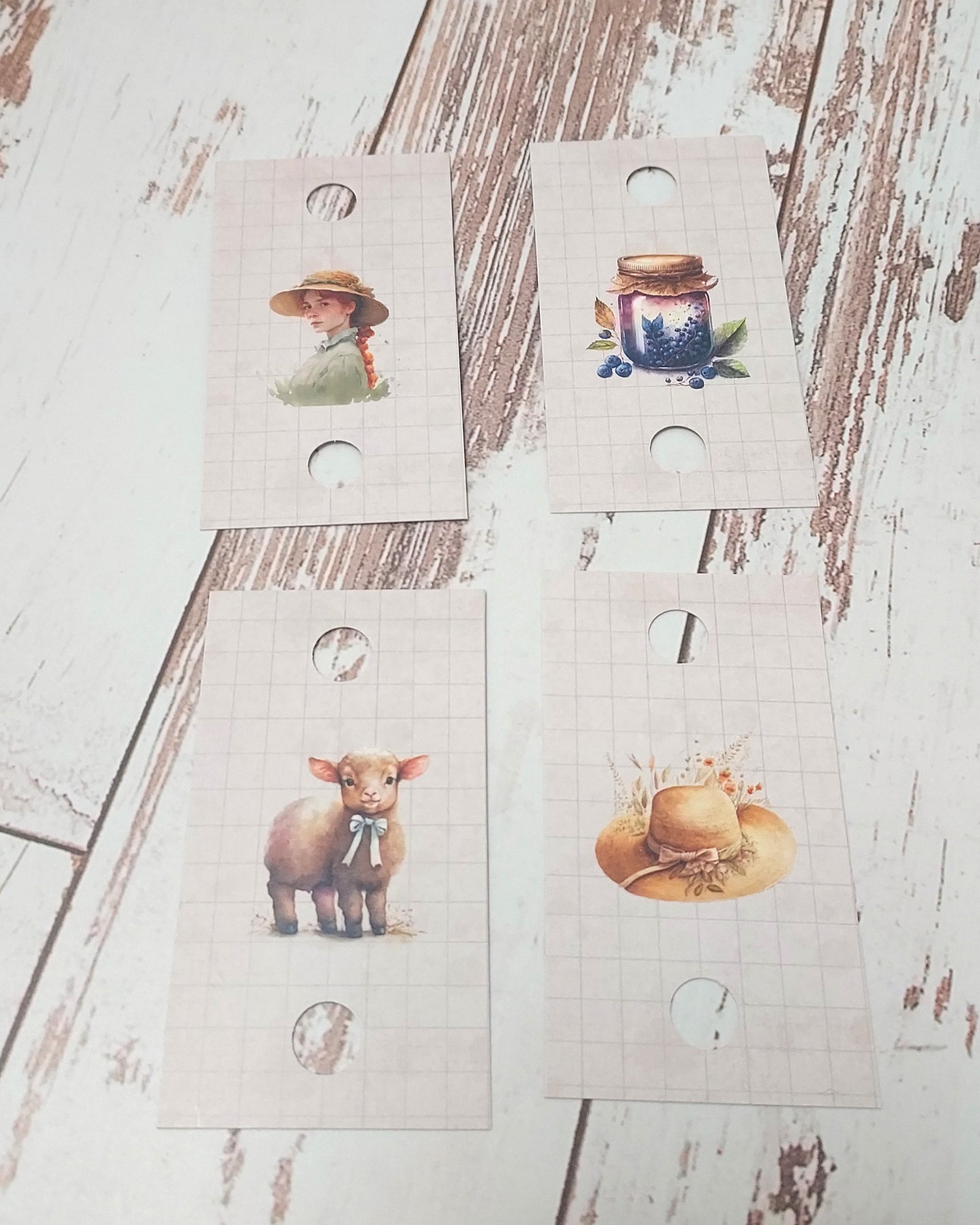8 Cartes à fils à broder Un Dimanche à la Campagne