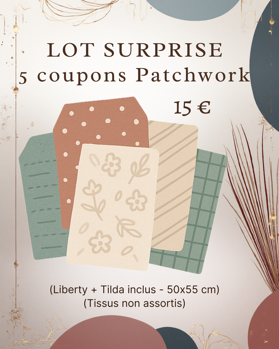 ✨ Offre Spéciale Gratitude – Lot de 5 Coupons Patchwork