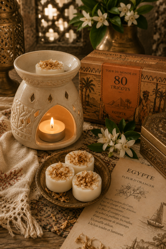 Tour du Monde en 80 tricots - Egypte - Fondant botanique Fleur d'oranger