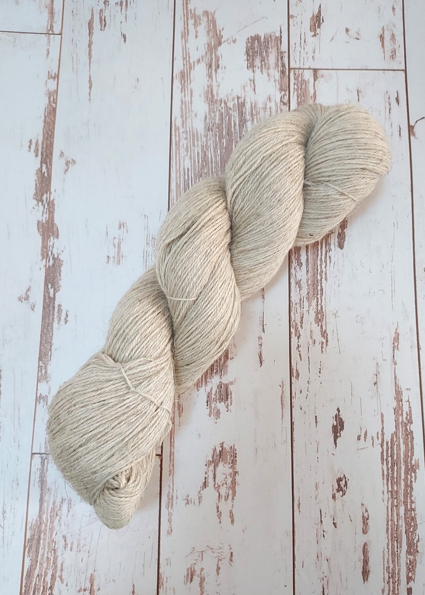 Skein of organic wool/Undyed linen - 100g