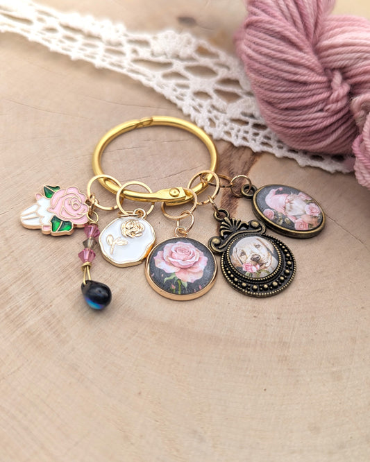 Ensemble de 5 Marqueurs Tricot Les Roses