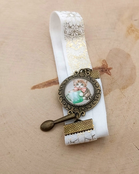 Marque-pages cabochon Salon de Thé sous la Neige