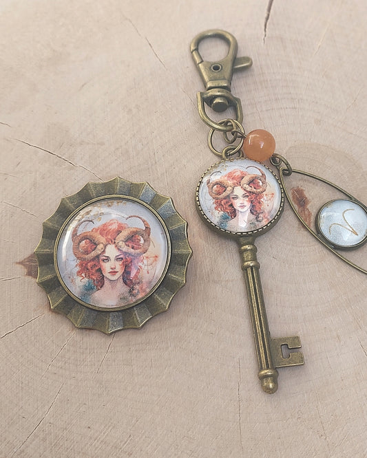 Pampille cabochon en verre originale et artisanale