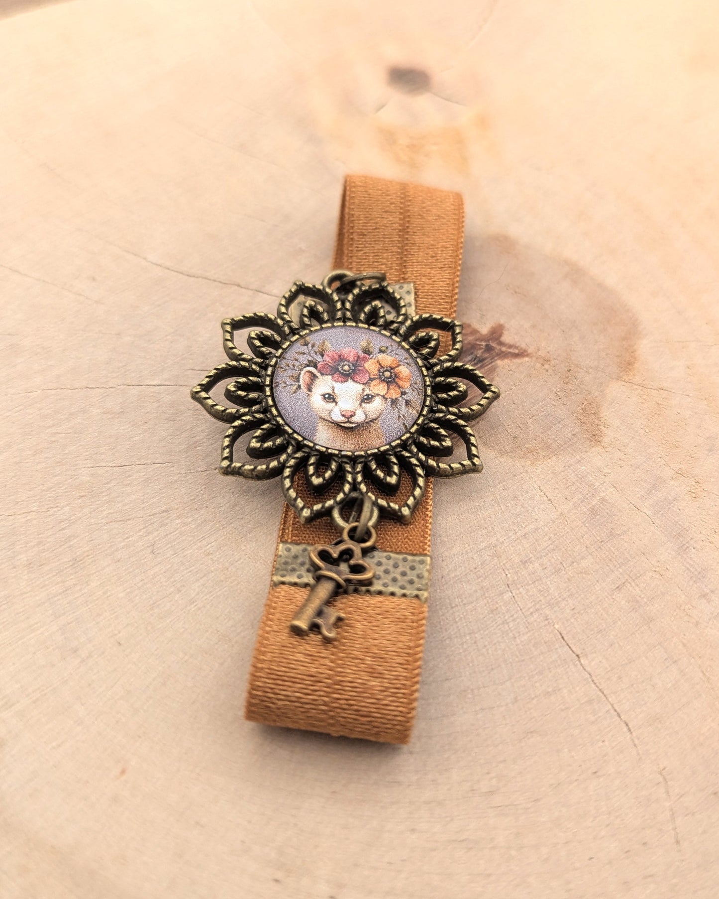 📖 Marque-page cabochon – Anémone Oubliée