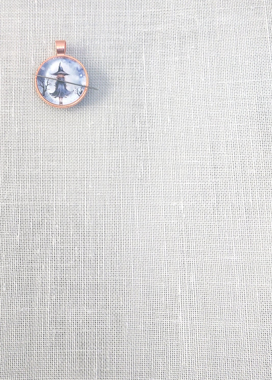 Toile de lin à broder Gris Perle 12 fils coupon 50x70cm