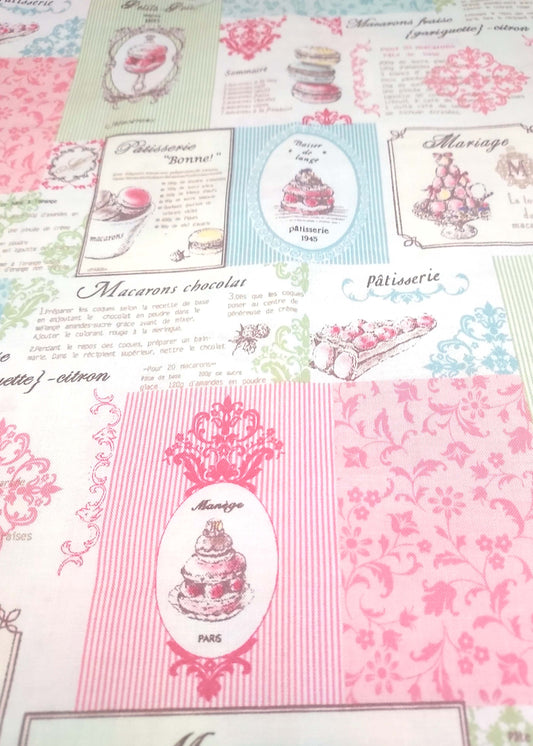 Tissu Patchwork Patisseries tons vifs