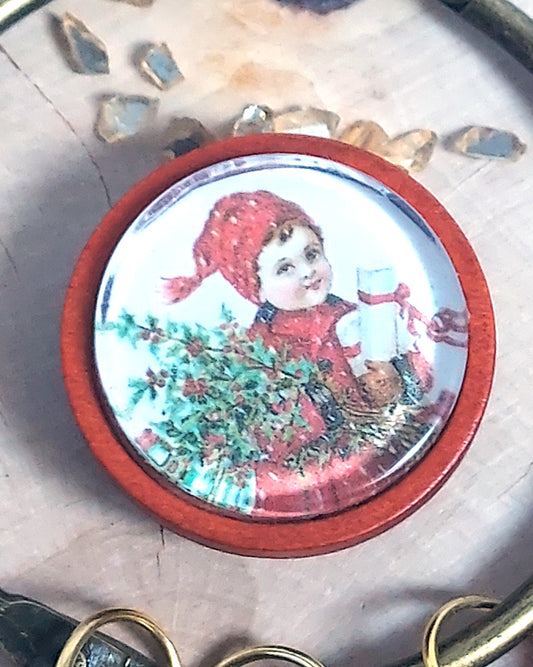 Embroiderer's magnet (or Magnet) Christmas nostalgia