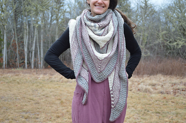 patron tricot châle Boho Texture Triangle de Boho Chic Fiber Co en Français
