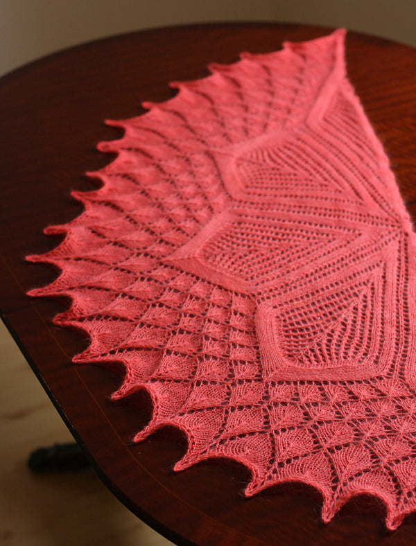 Patron tricot chale dentelle Botany par Tin Can Knits