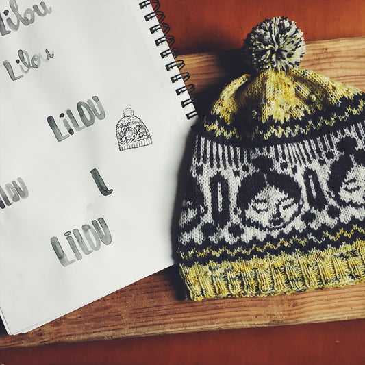 patron tricot bonnet jacquard Lilou par Boyland Knitworks en Français