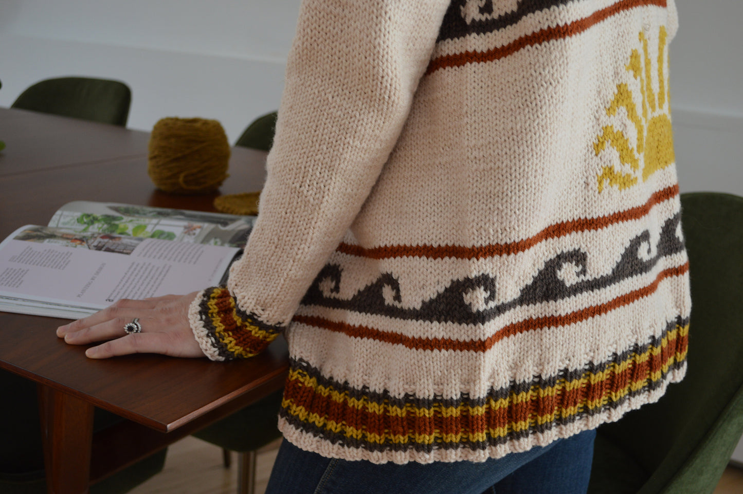 Morning Rituals cardigan knitting pattern from Boho Chic Fiber Co