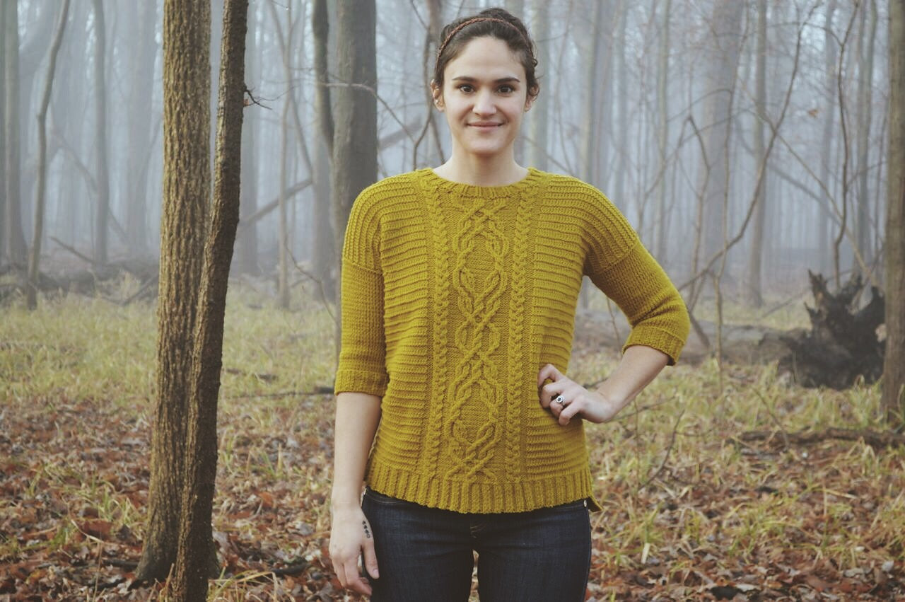 Kerrytown cable sweater knitting pattern from Boho Chic Fibers