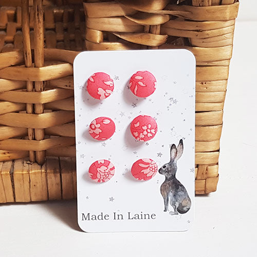 Boutons en tissu Liberty fleuri