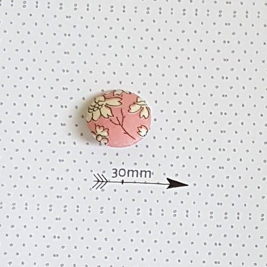 Boutons en tissu Liberty Capel Rose