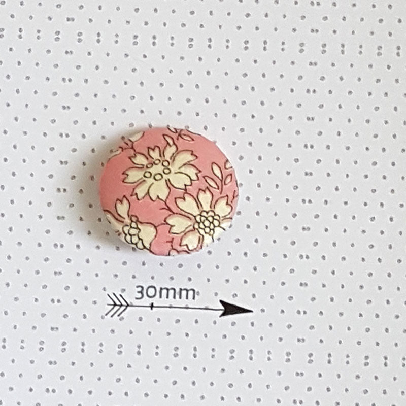 Boutons en tissu Liberty Capel Rose