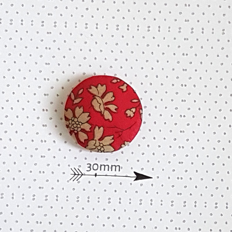 Boutons en tissu Liberty fleuri