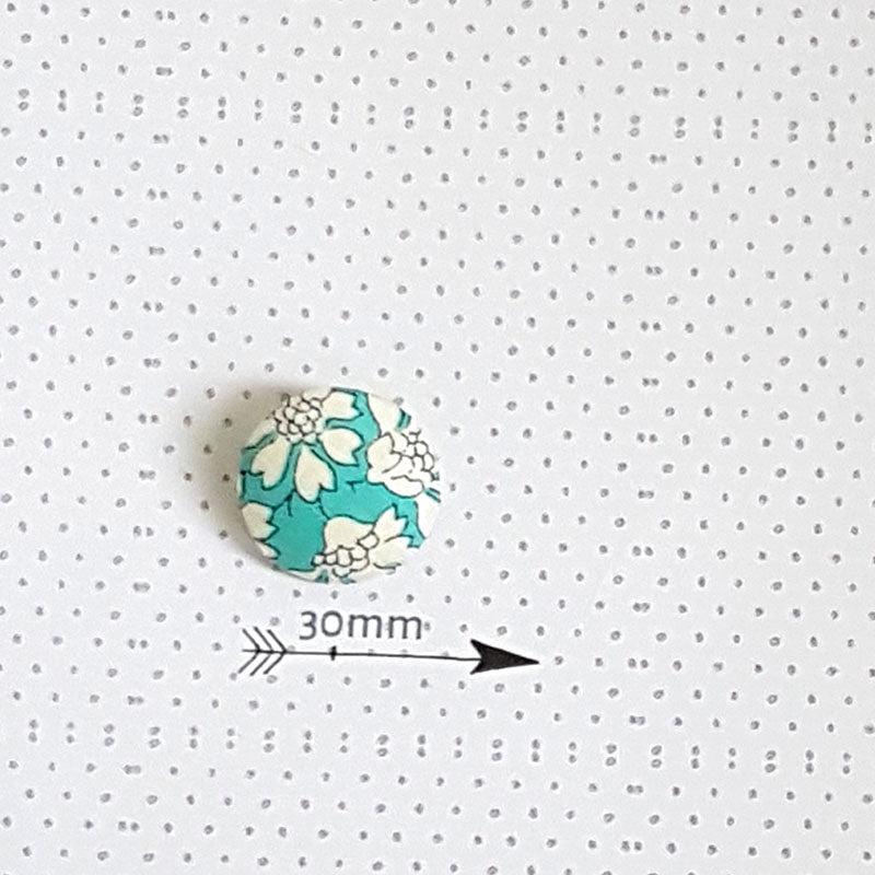 Boutons en tissu Liberty fleuri