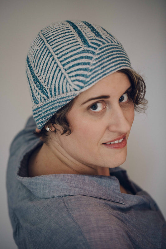 Organic Angles hat knitting pattern from Knit Graffiti Designs