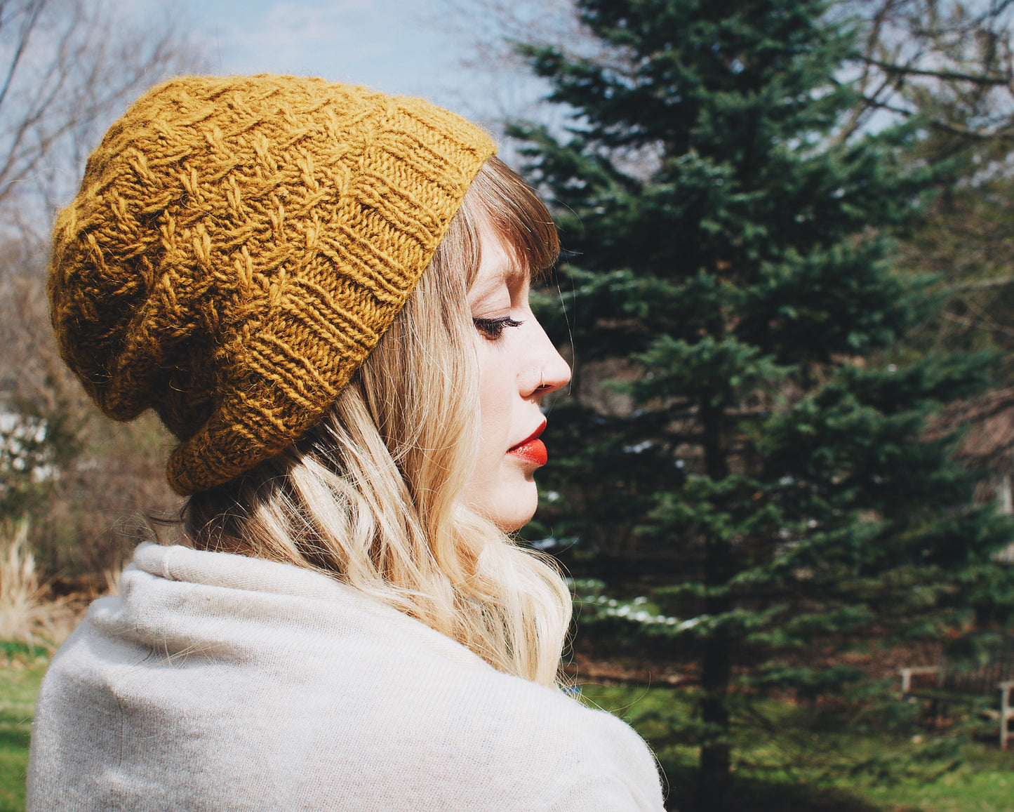 Patron tricot bonnet Pollen par Andrea Mowry