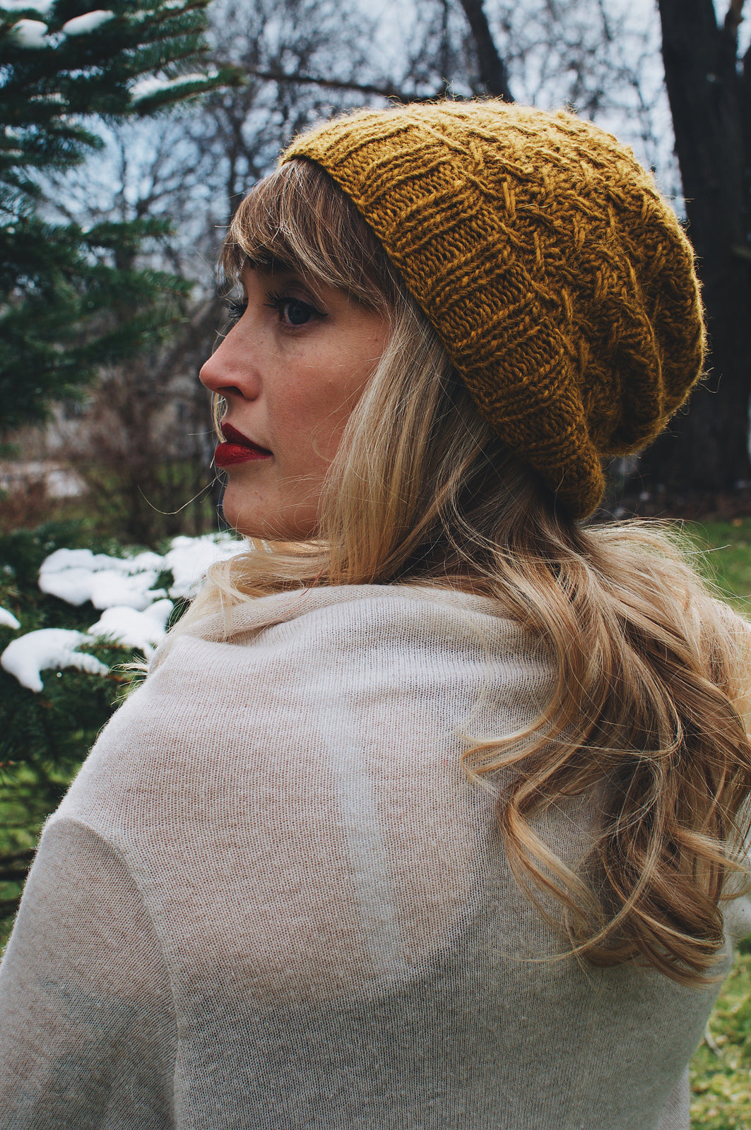 Patron tricot bonnet Pollen par Andrea Mowry