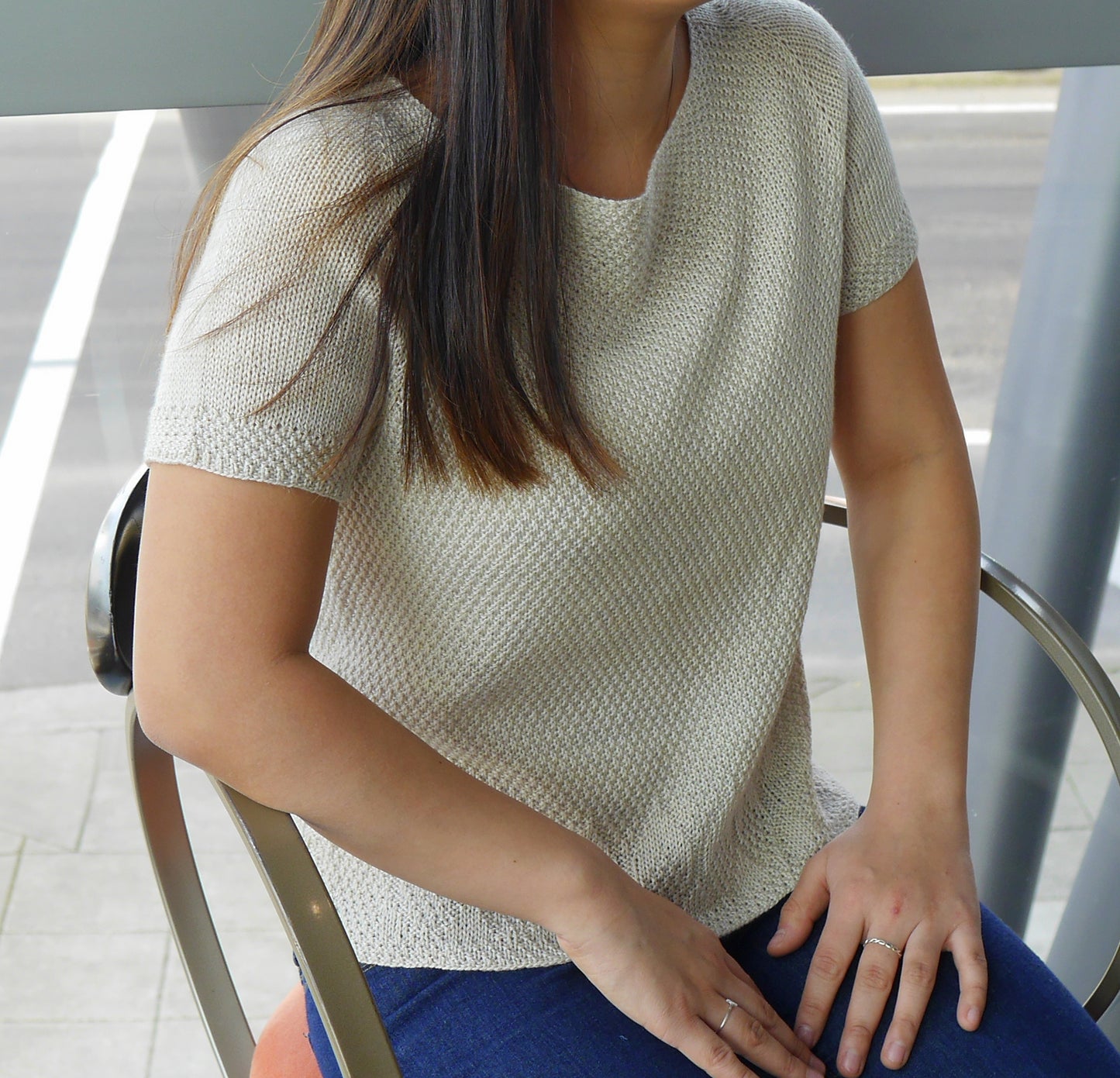 Patron tricot top River Light Tee par Olive Knits