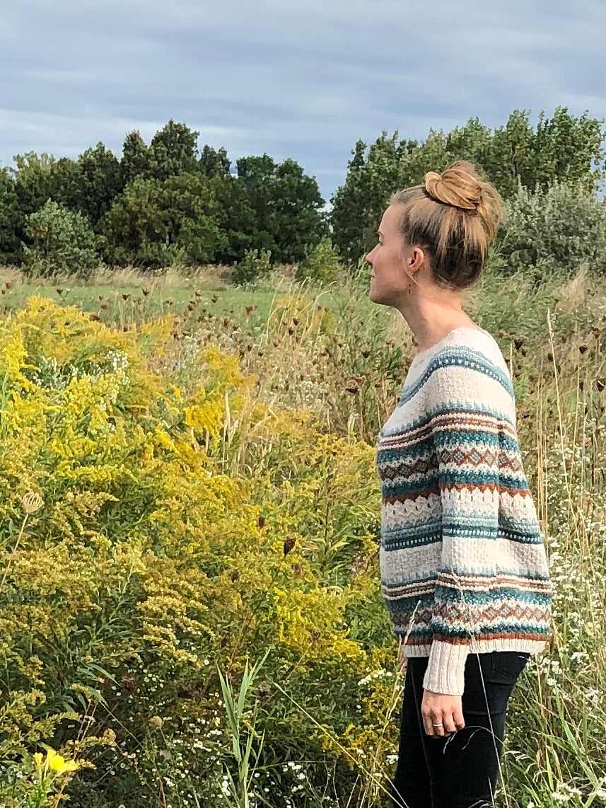 Squall sweater knitting pattern by This Bird Knits Designs