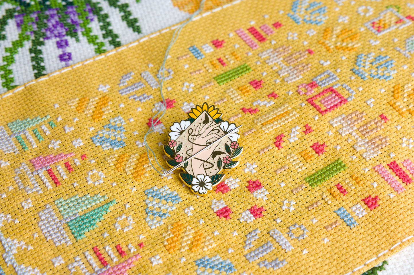 Stitchonomy - Aimant de Brodeuse  Fleurs de Printemps