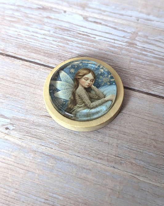 🧷 Aimant de brodeuse – Les Pépites Ange d'hiver (grand format)