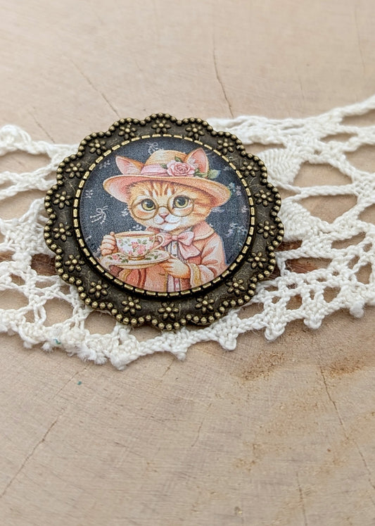 Broche cabochon - Miss Jane M