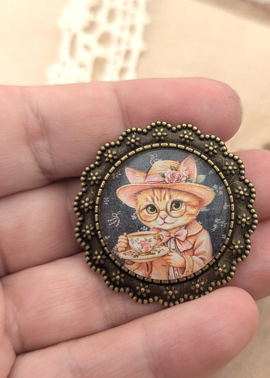 Broche cabochon - Miss Jane M