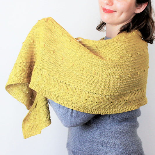 patron tricot châle Bush Wattle de The Sweater Collective en Français