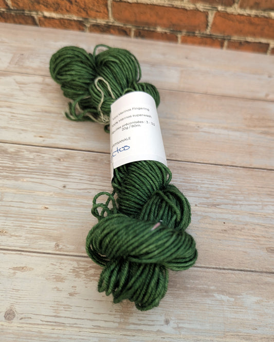 🧵 Mini écheveau teint à la main - Mérinos Cactus