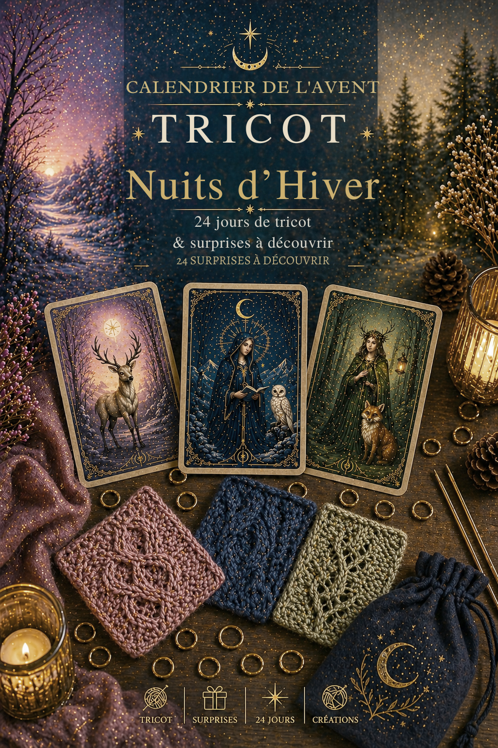Le Tarot des Nuits d'Hiver - Calendrier de l'Avent Tricot