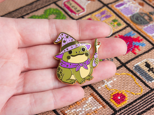 Stitchonomy - Aimant de Brodeuse Sorcier Grenouille
