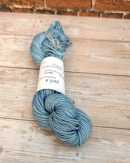 🧵 Mini écheveau teint à la main - Socquettes Fjord