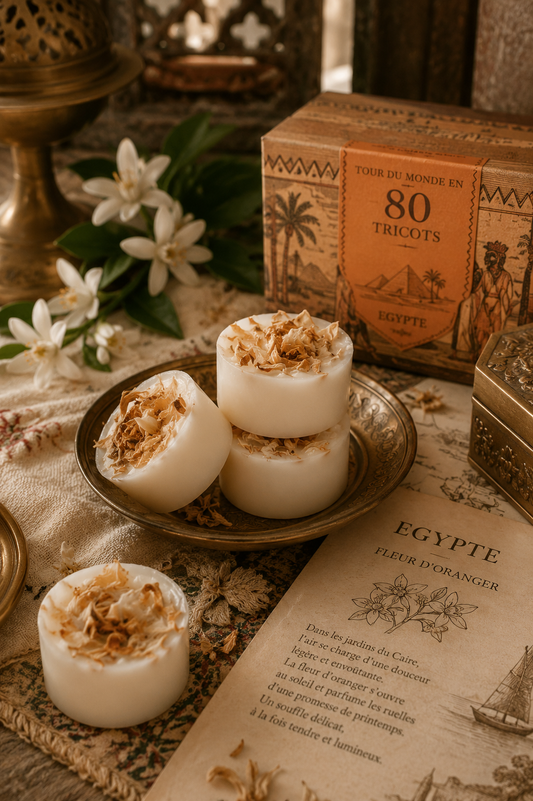 Tour du Monde en 80 tricots - Egypte - Fondant botanique Fleur d'oranger